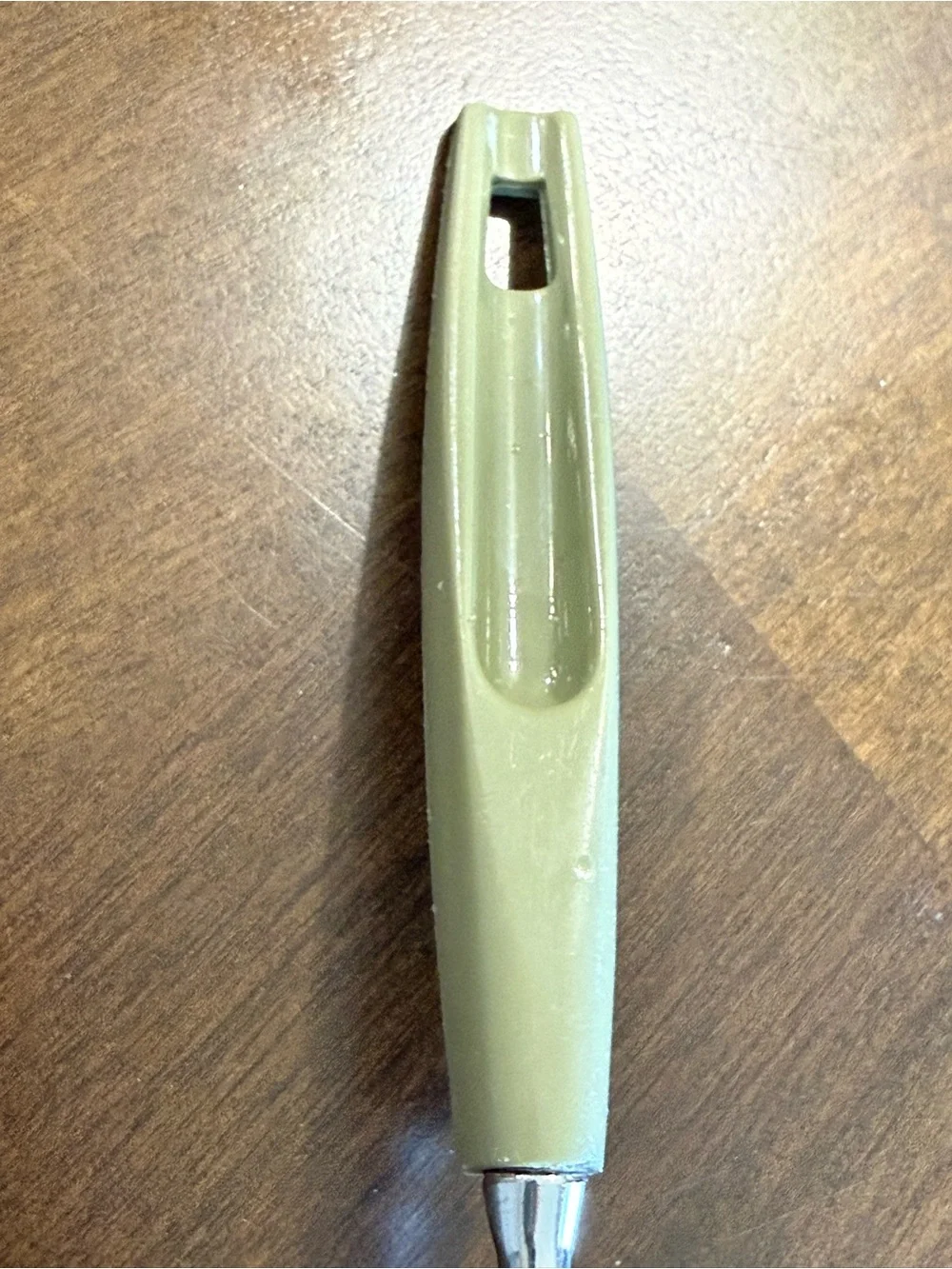 Vintage EKCO Slotted Turner Spatula Green Handle Made in USA Chromium Plated
